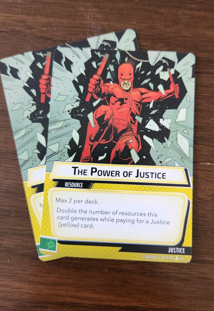 Marvel Champions Justice Aspect Cards From Core Set Box Replacement Cards