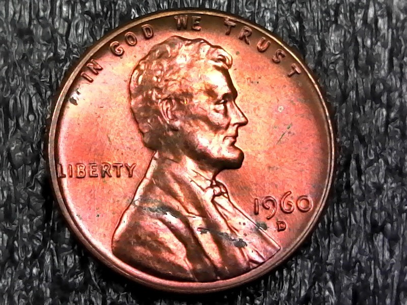 1960-D Toned Lincoln Memorial Cent Penny - Inv#T237