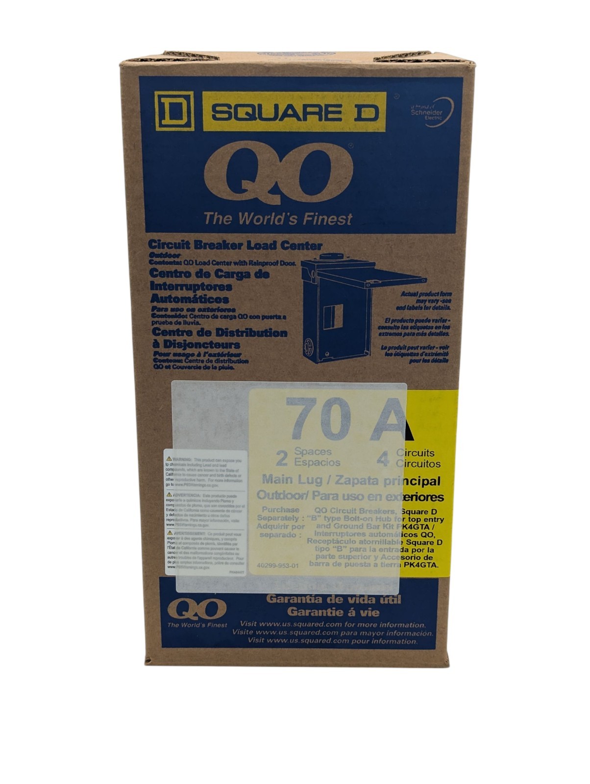 SQUARE D QO24L70RBCP Circuit Breaker Load Center 70 AMP 120/240V Outdoor