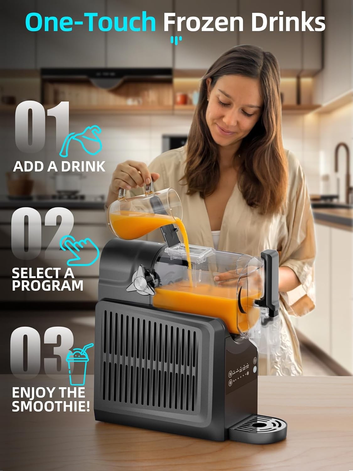 VNN Slushie Machine 92 oz Slushy Machine for Home 5 Preset Programs Auto-Clean