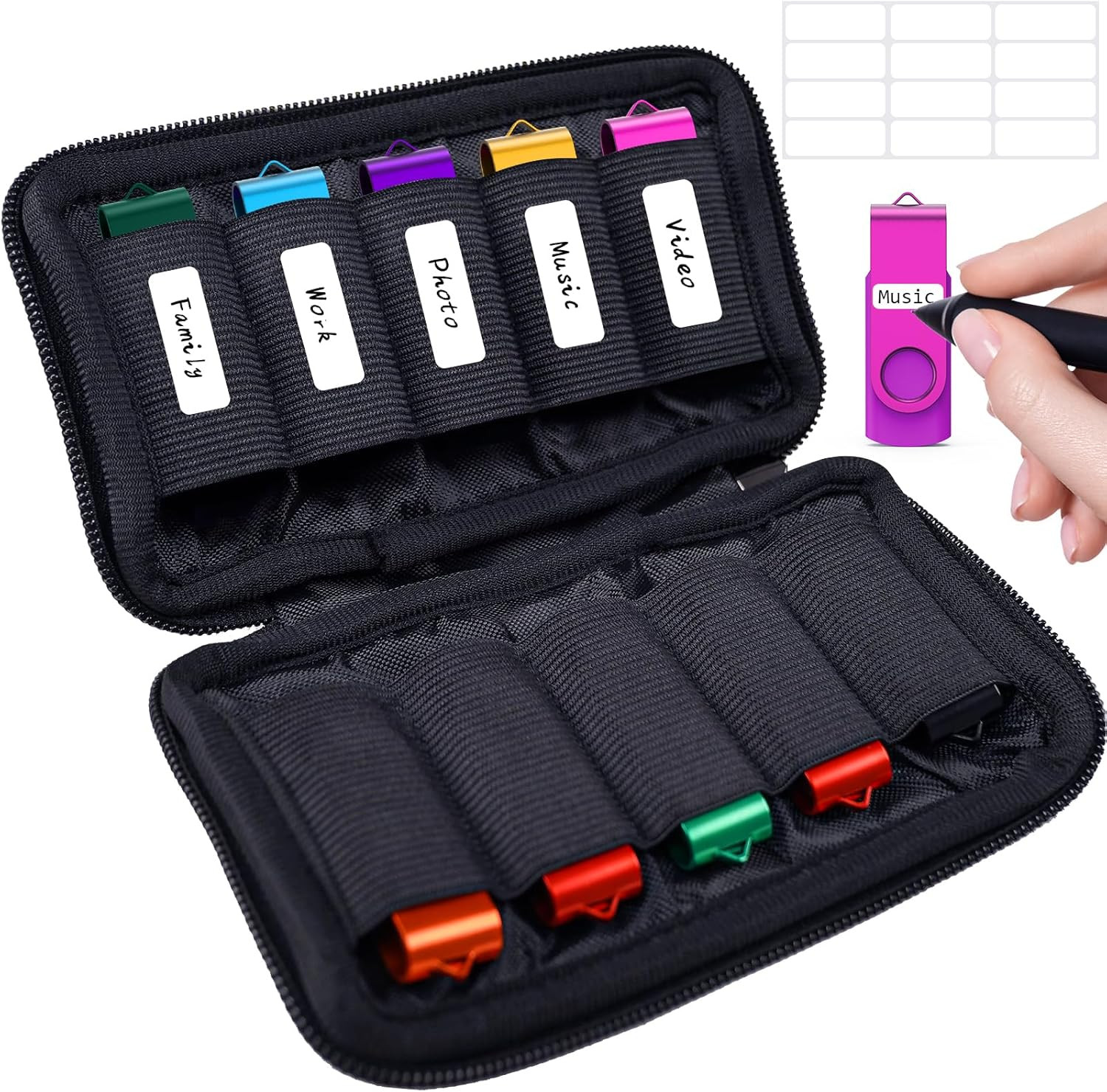 Flash Drive Case, USB Drive Holder, Storage Bag for Thumb Drive, Light Weight an