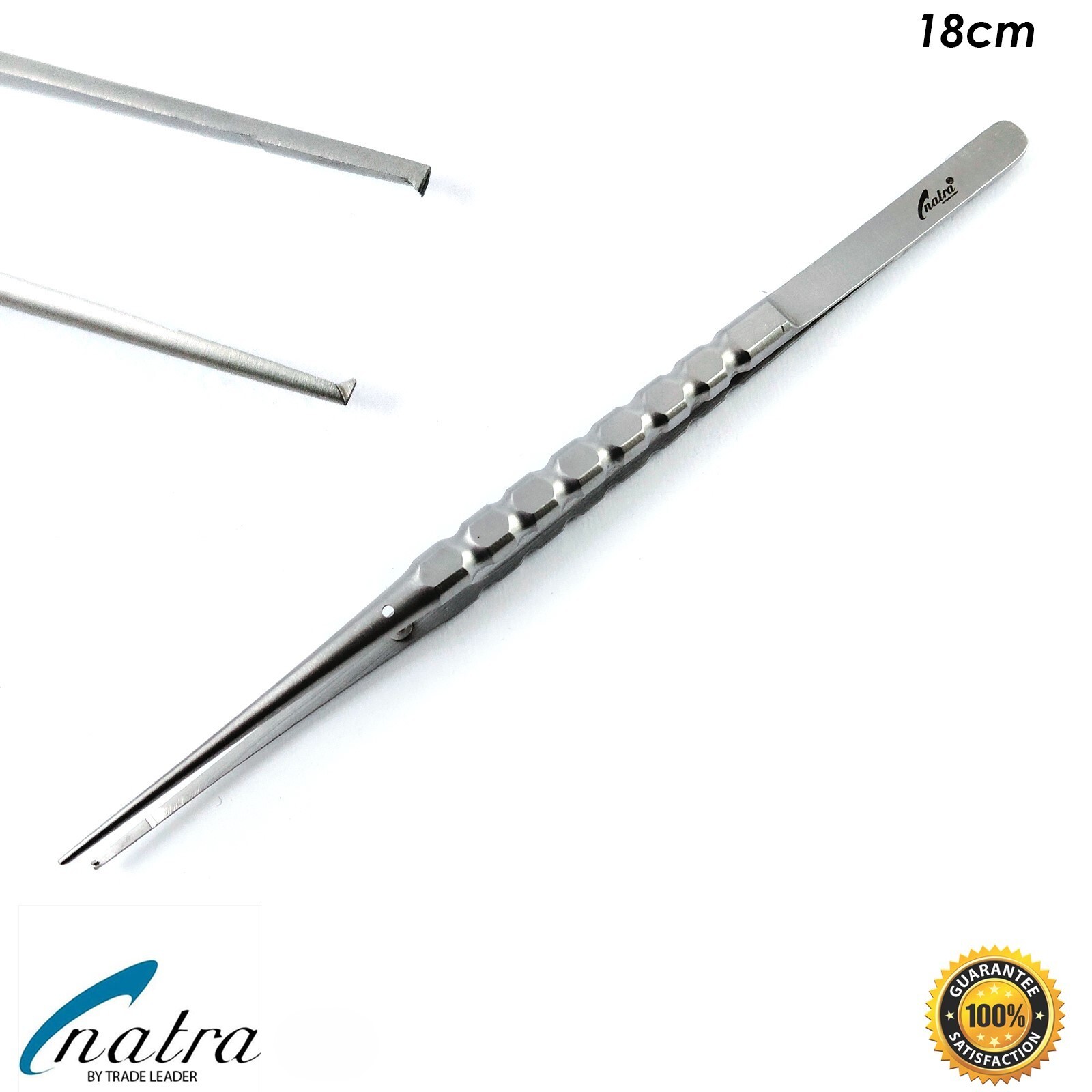Castroviejo Tweezer 18 cm straight 1x2 teeth surgical suture