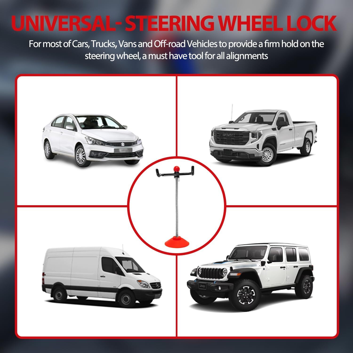 Steering Wheel Holder Stand Tool, Adjustable Steering Wheel Alignment Rack