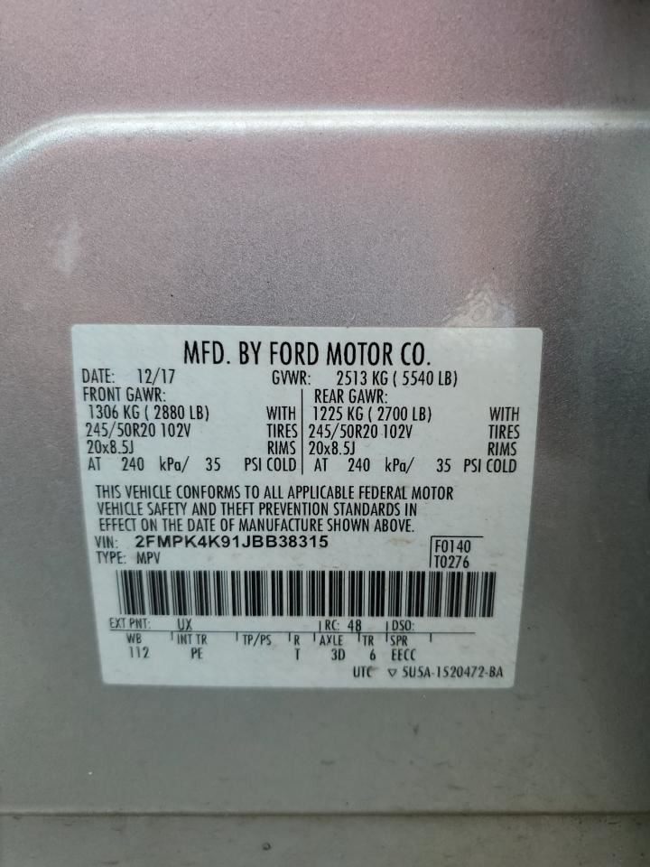Fuse Box Engine Left Hand Engine Compartment Fits 15-18 EDGE 4816548