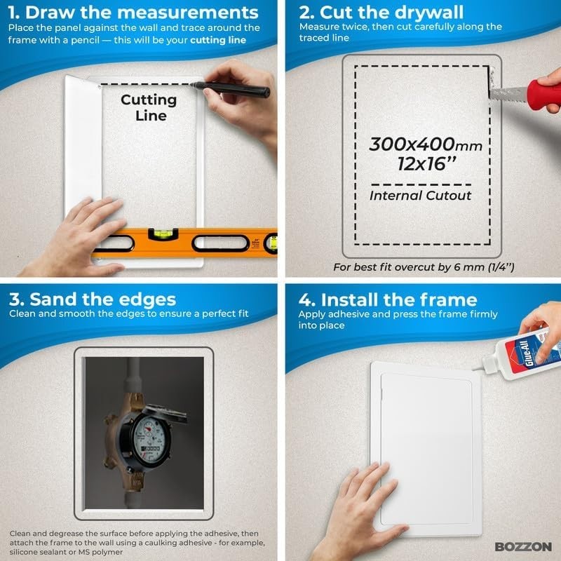 Versatile 12x16 Access Panel for Plumbing and Electrical - Durable Plastic