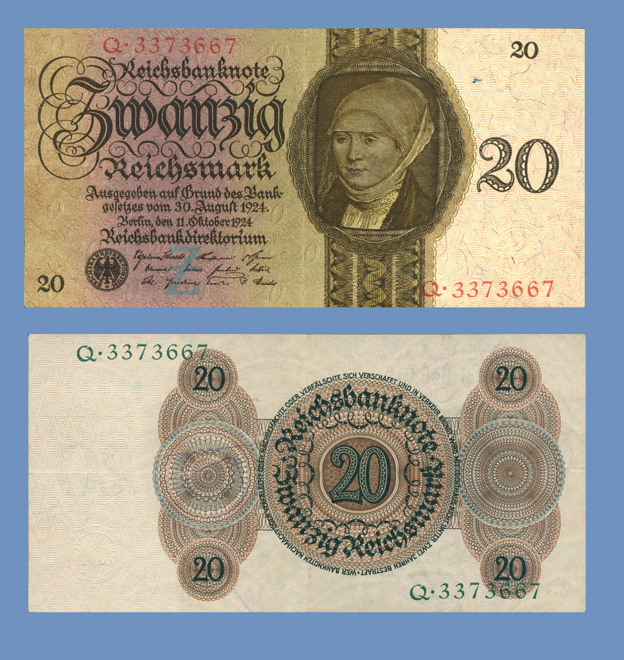 Germany    20 reichmark  1924 - Copy