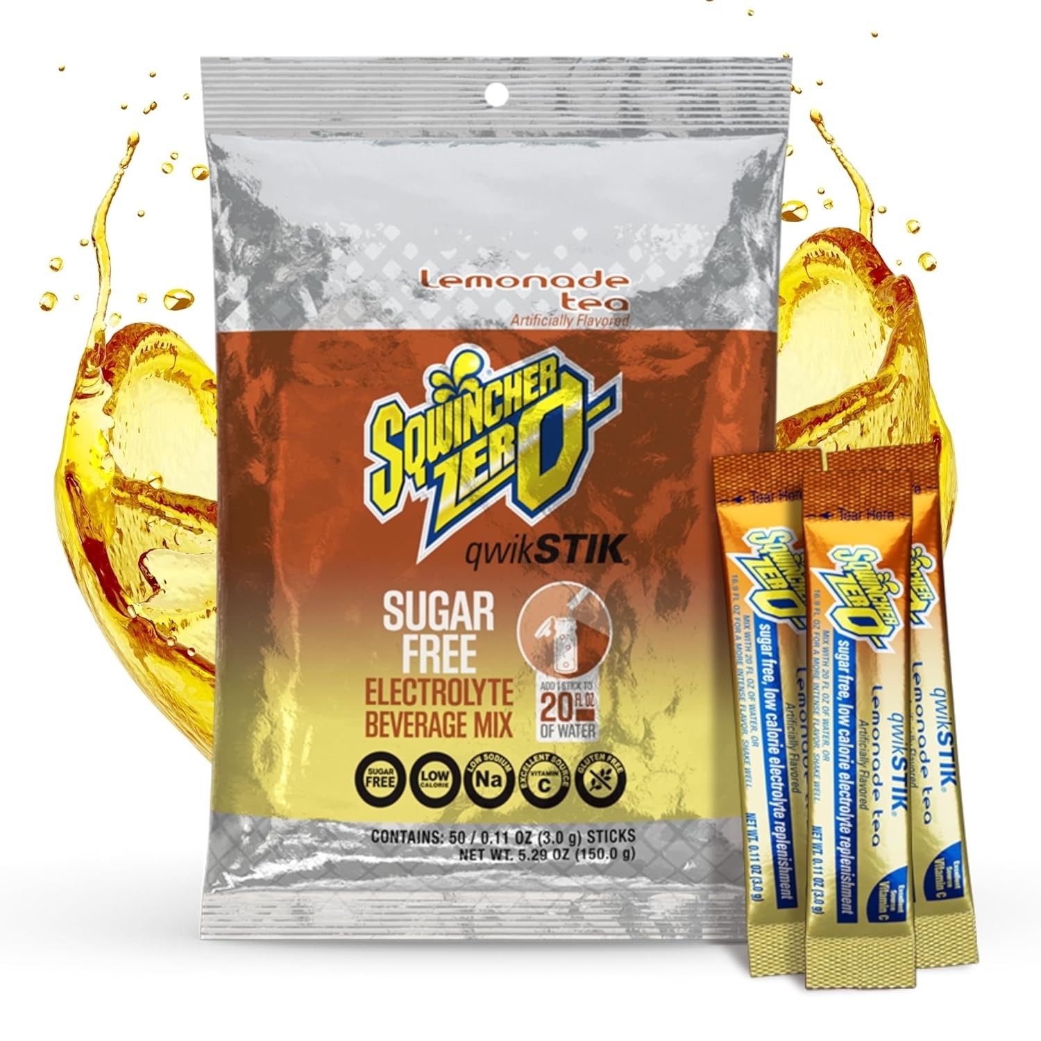 Sugar Free Instant Electrolyte Hydration Sports Powder Drink Mix LEMONADE TEA