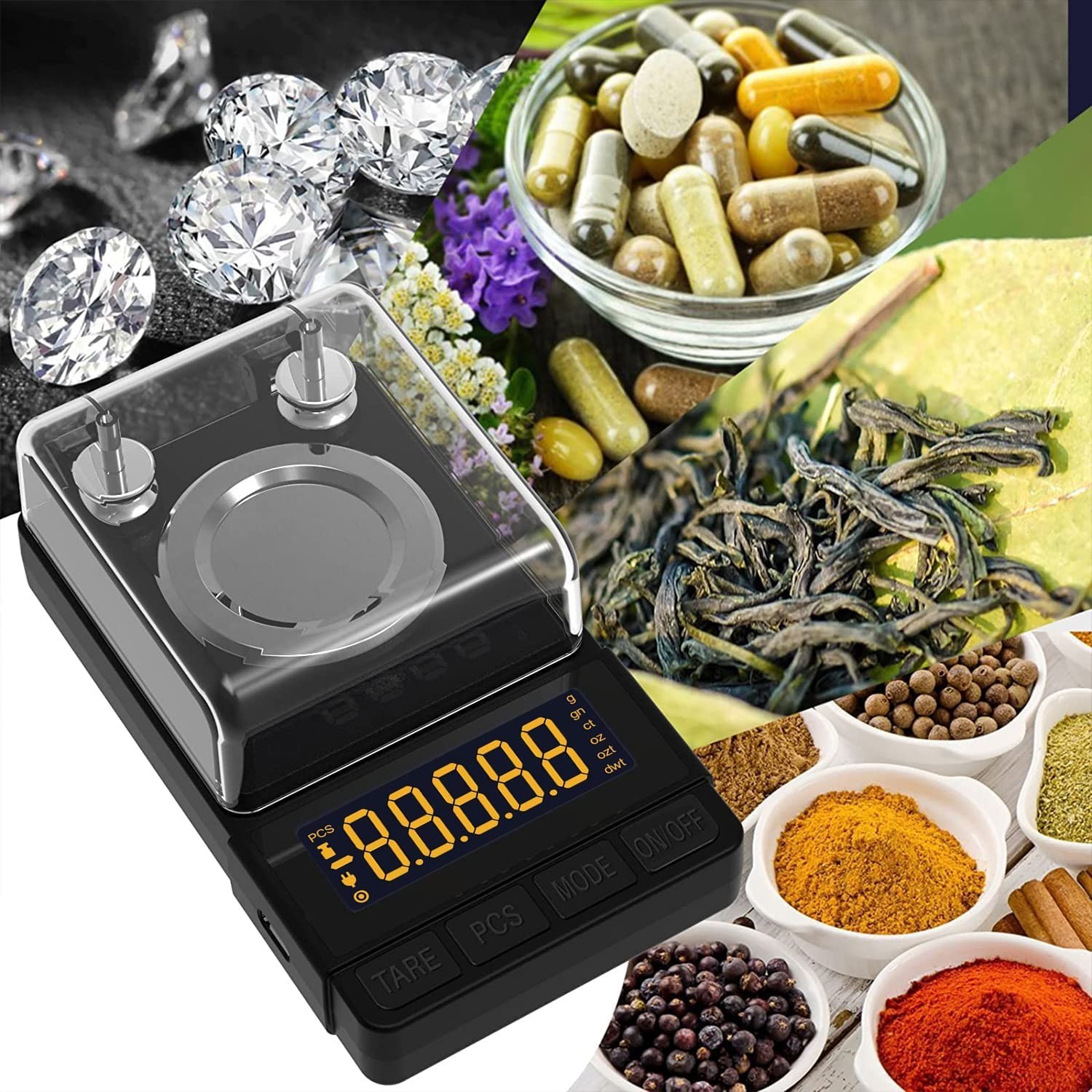 Precision Digital Milligram Scale 50g/0.001g, Compact Reloading Scale with Calib