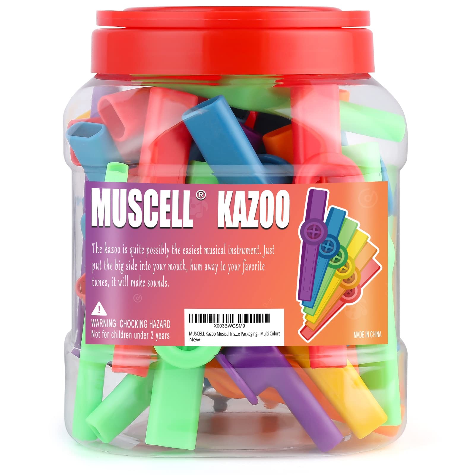 36PCS Plastic Kazoo Bulk - Multi Colors, Party Favors, Operation Christmas Ch...
