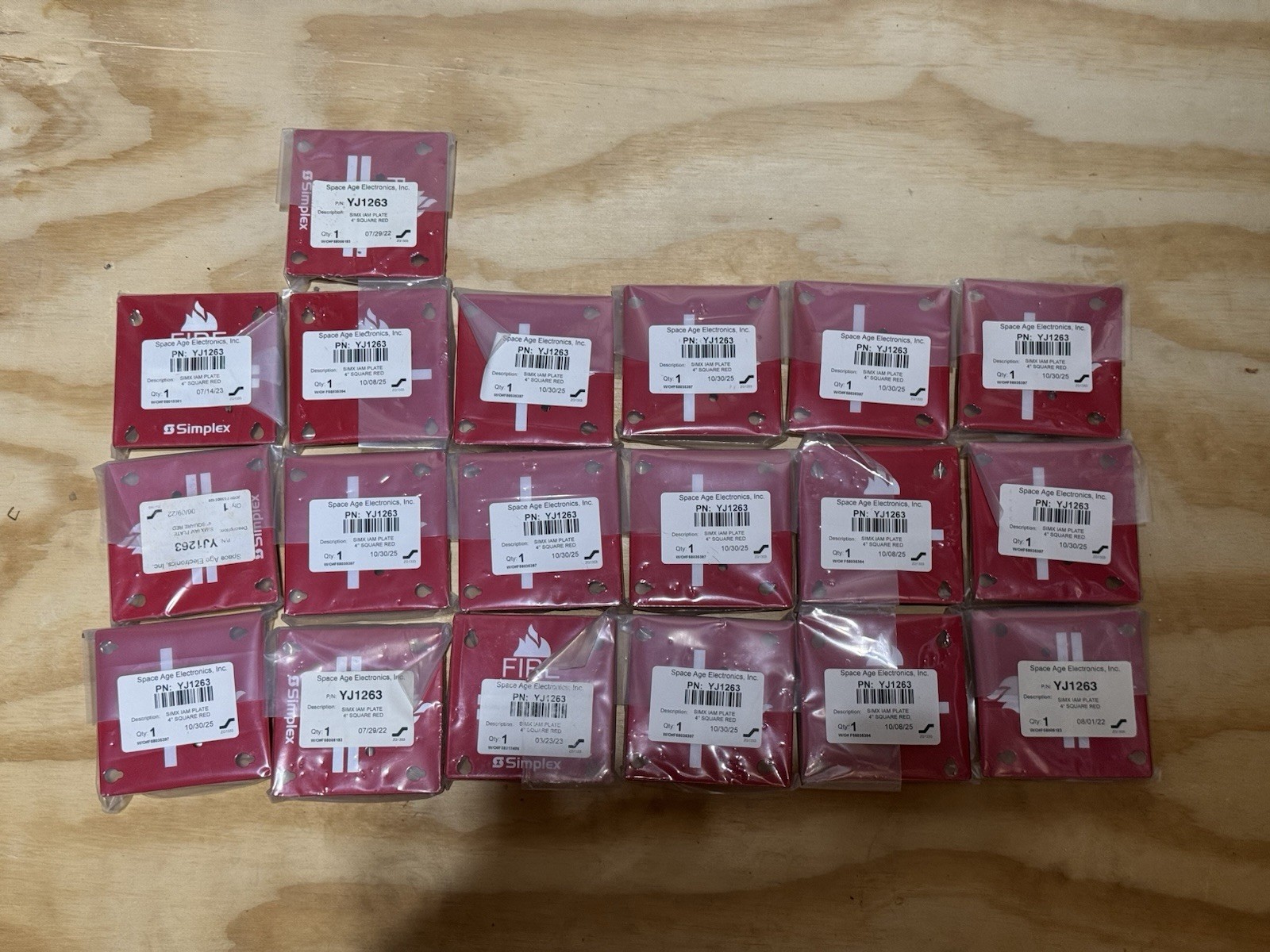 Simplex IAM Plate 4” Square Red | Space Age Electronics PN:YJ1263