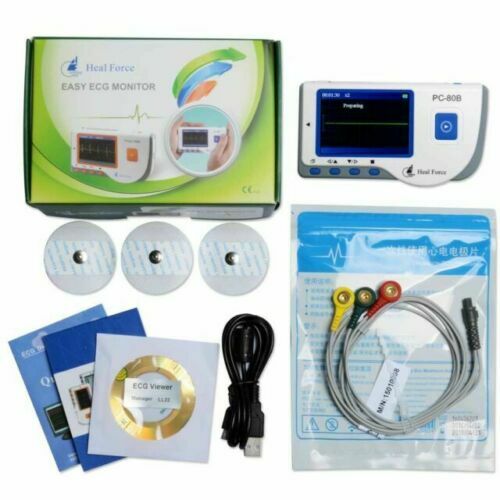 PC-80B Heal Force Handheld Color ECG EKG Heart Monitor USB Continuous Measuring
