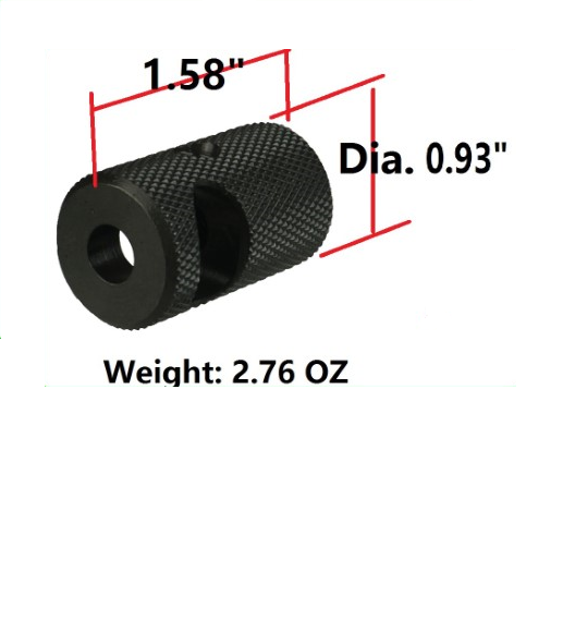 Compact .308 .300 5/8x24 Steel Muzzle Brake Compensator + Crush Washer, Knurled