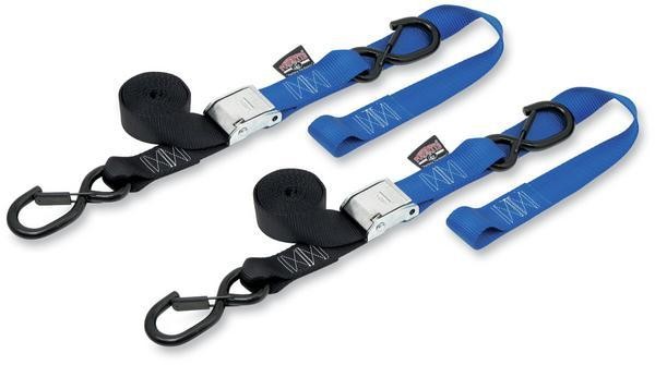 Powertye 29623-S 1 1/2in. Cam-Buckle with Safety Latch Hooks and Soft-Tye - Blac