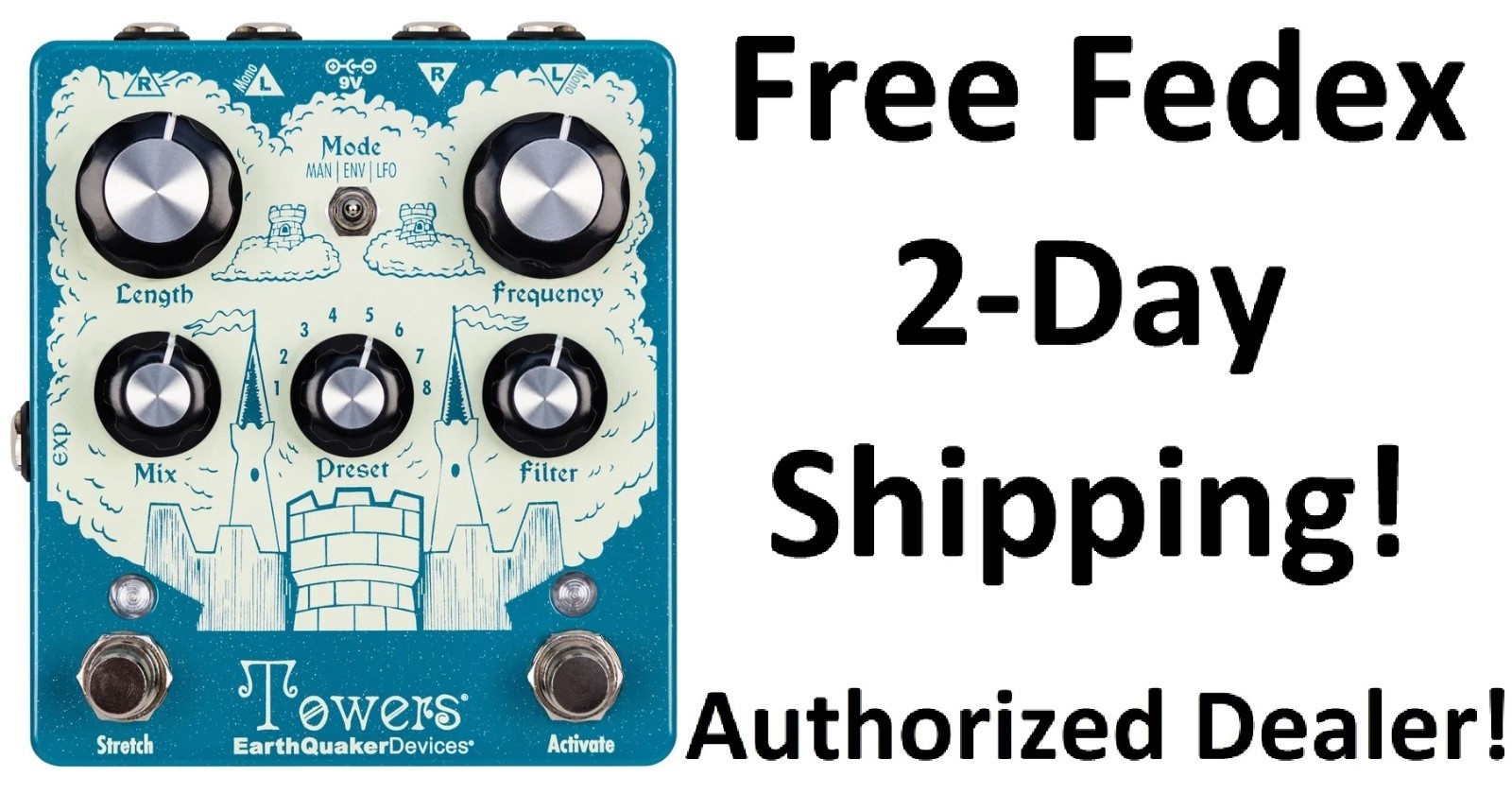 New Earthquaker Towers Soundscape Generator Stereo Reverberant Filter Pedal