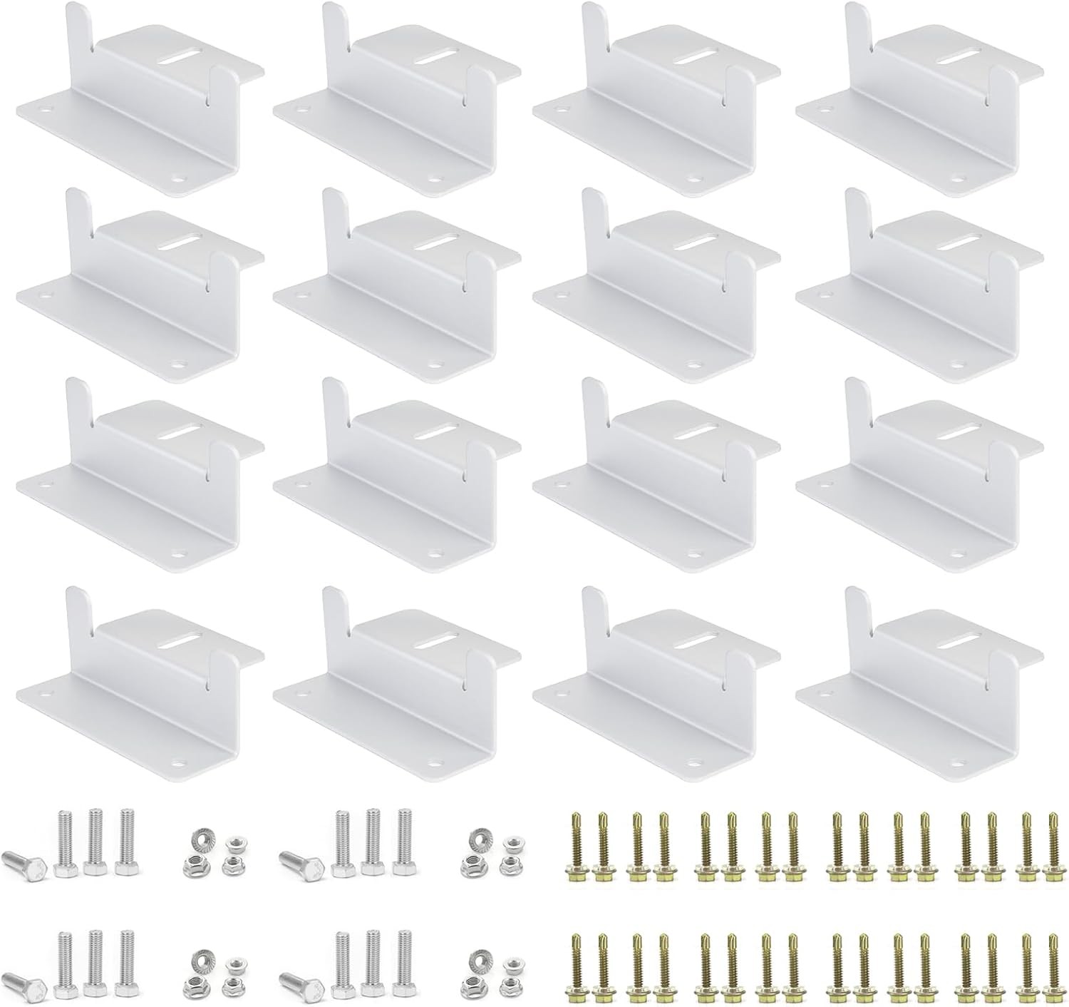 16 Units Solar Panel Mounting Brackets,Z 4 Pack Z Bracket, silvery