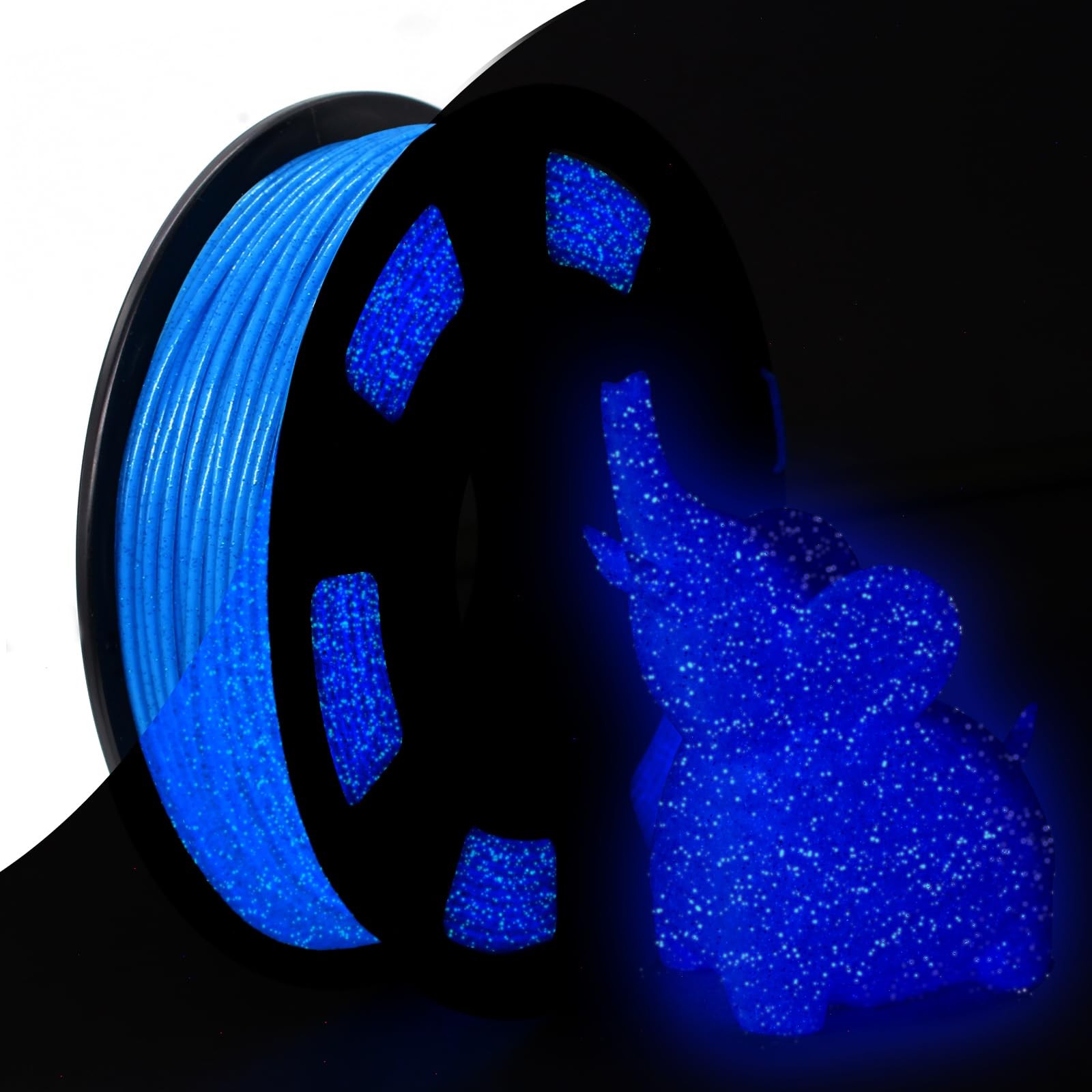 Tecsonar 3D Printer Filament 1.75 millimeters, 11-pla-glow Blue Starry-250g