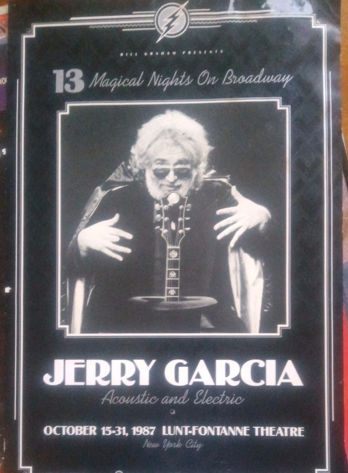 Jerry Garcia  1987 13 nights on Broadway NYC 16"x24" ORIGINAL concert poster