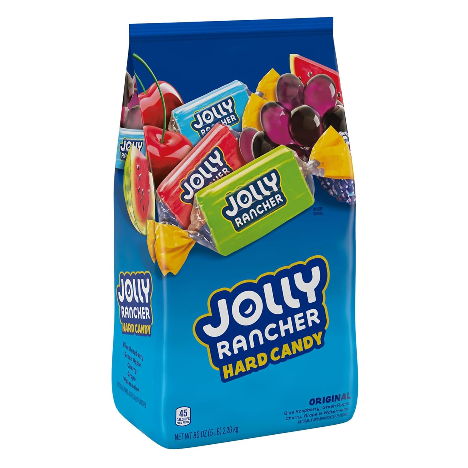 Assorted Fruit Flavored Hard Candy Bulk Bag 5 lb Individually Wrapped