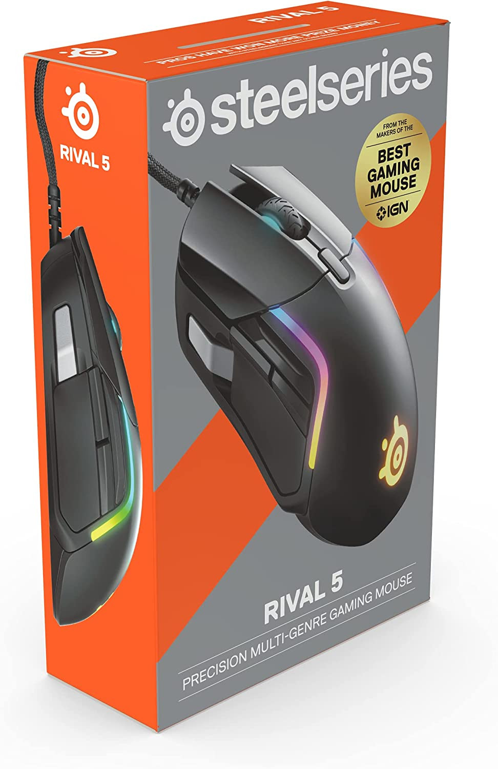 Rival 5 Gaming Mouse with Prismsync RGB Lighting and 9 Programmable Buttons – FP