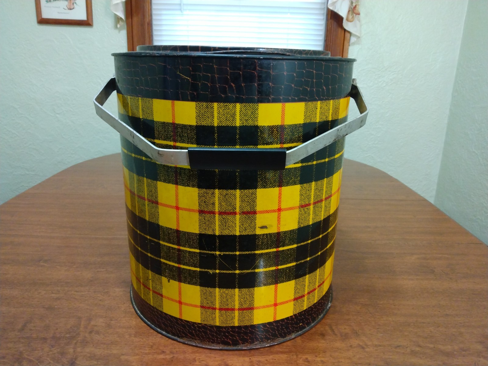 Vintage MCM Plaid Tartan Insulated Ice Chest Cooler Made In USA By Poloron