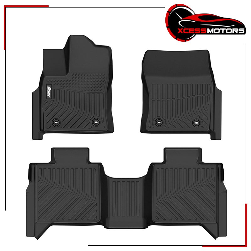 Fits 20-25 Toyota Tundra Crewmax Cab 3PC TPE Floor Mats All Weather Liner Guard