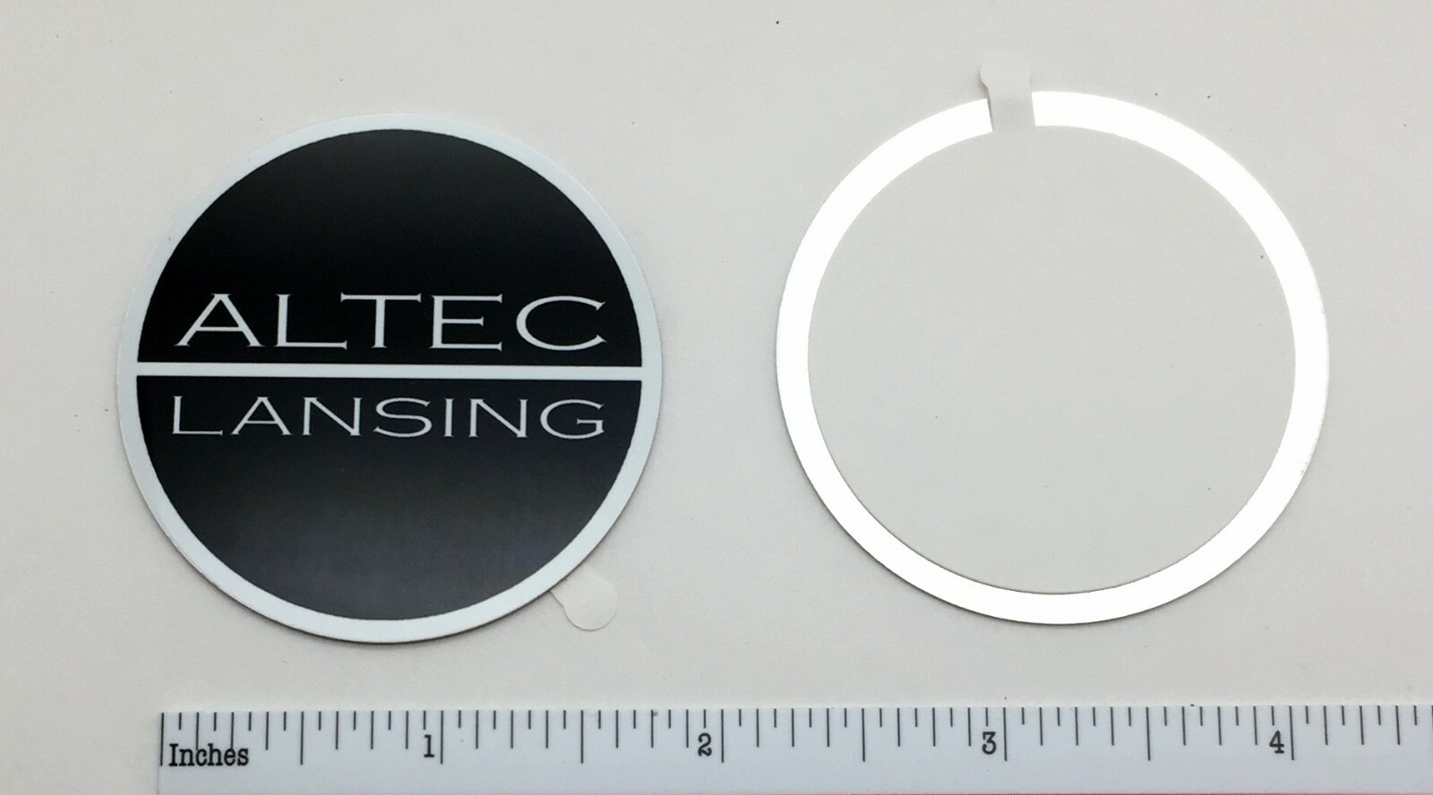 Altec Lansing Speaker Grill Badge Logo Emblem Round Pair Aluminum