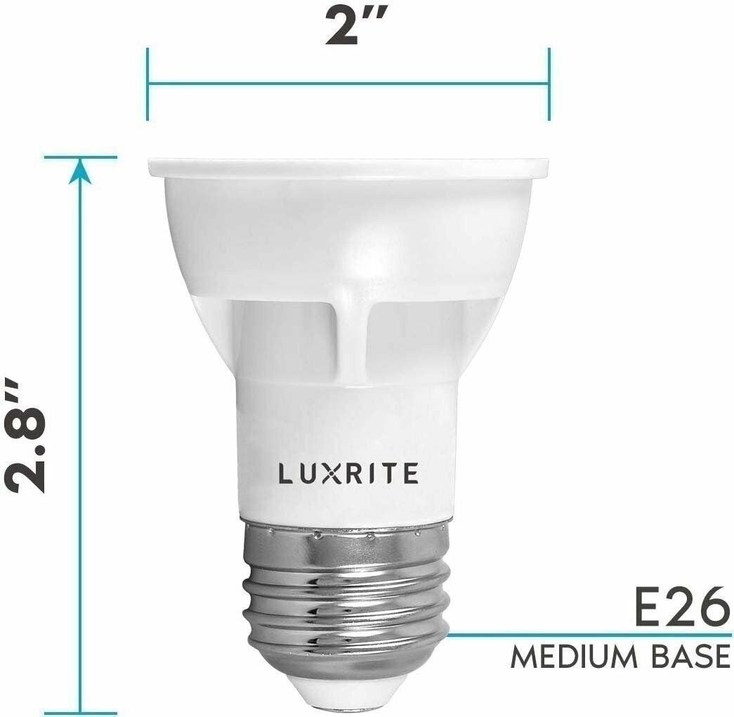 Luxrite PAR16 LED Bulb 2700K 450lm Enclosed Fixture Rated E26 Base 4-Pack