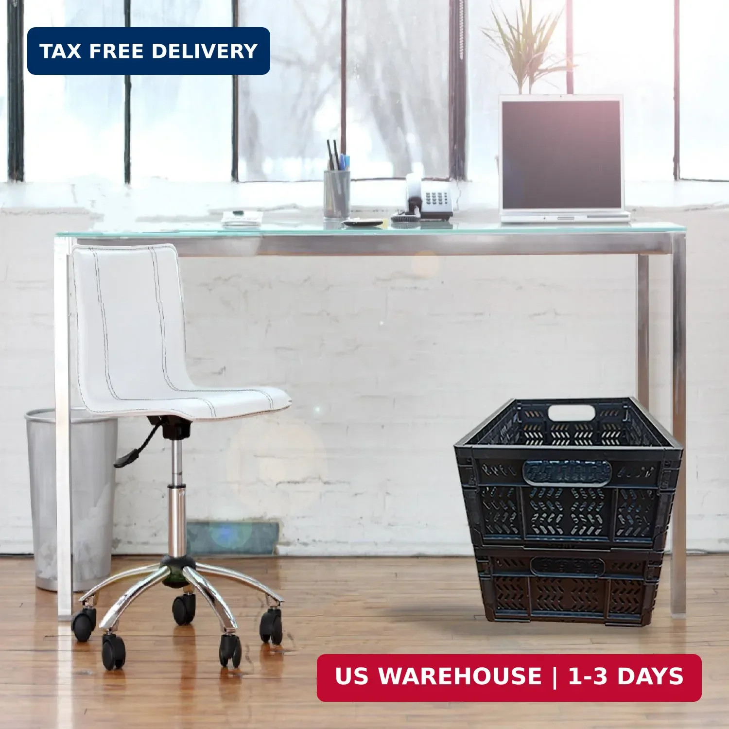 4-Pack Plastic Storage Crates,20L Foldable Baskets,Collapsible Crates, Storage B