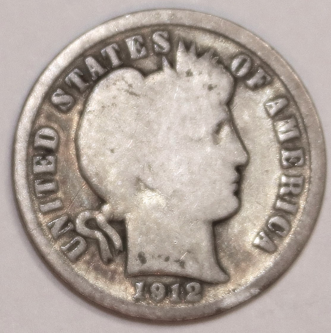 1912-S Barber Dime - Good - #2439E