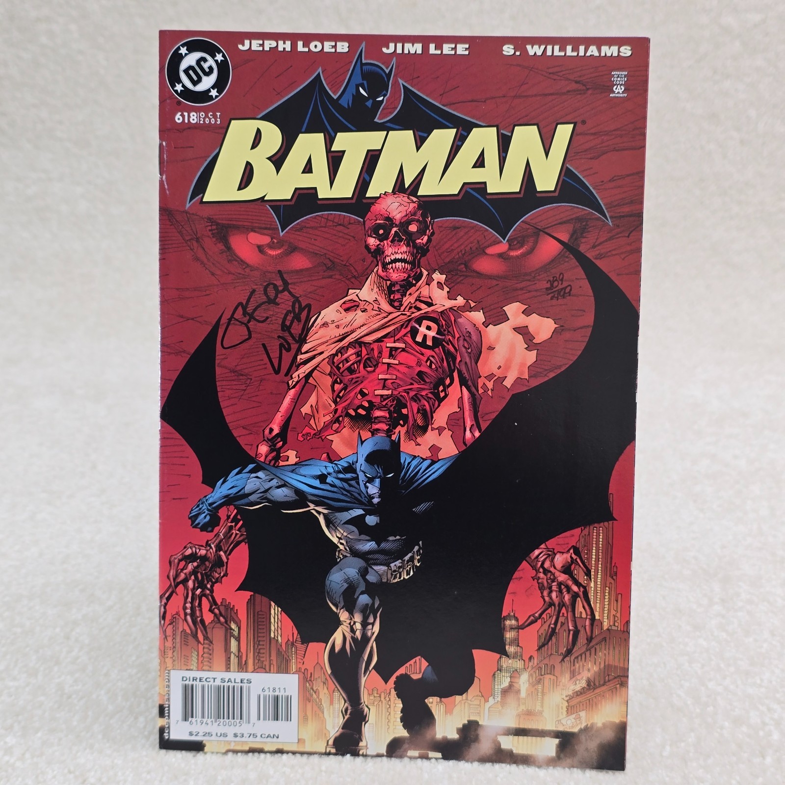 Batman #618 DC Comic Book 2003 Dynamic Forces COA /499 Signed Jeph Loeb