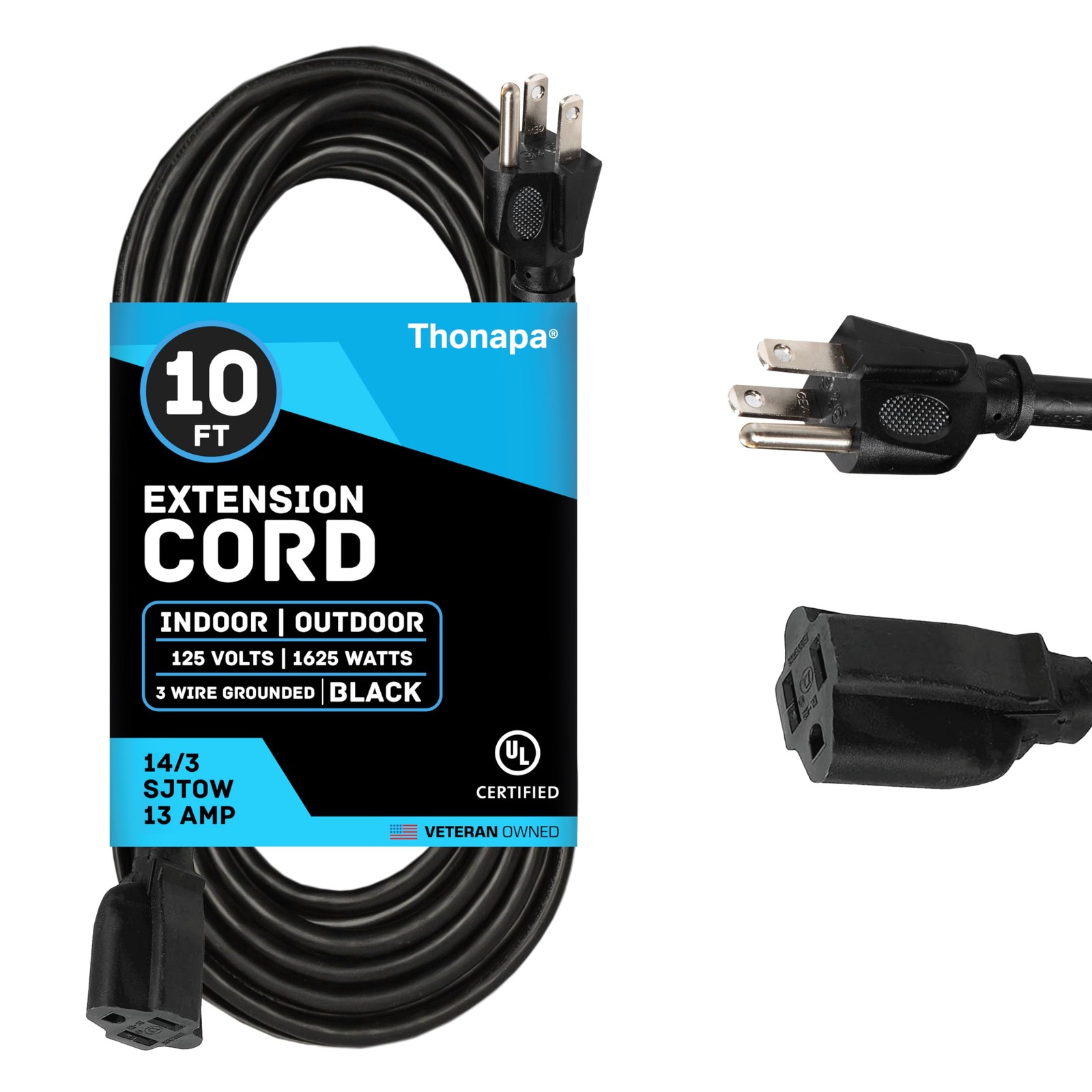 10Ft Outdoor Extension Cord for Farms and Ranches-14/3 0il Resistant Power Cable