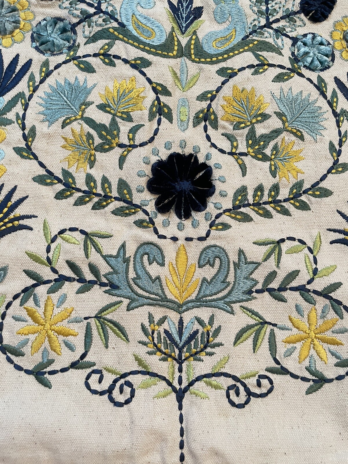 New Carol & Frank Pippa Indigo Embroidered Pillow Cover