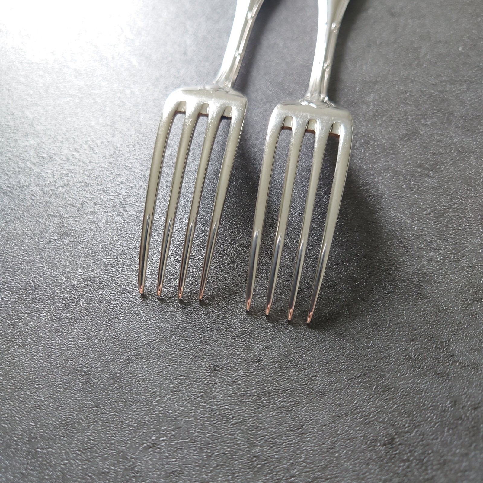 Christofle Rubans 2pcs Silverplate Flatware Dessert Fork Excellent