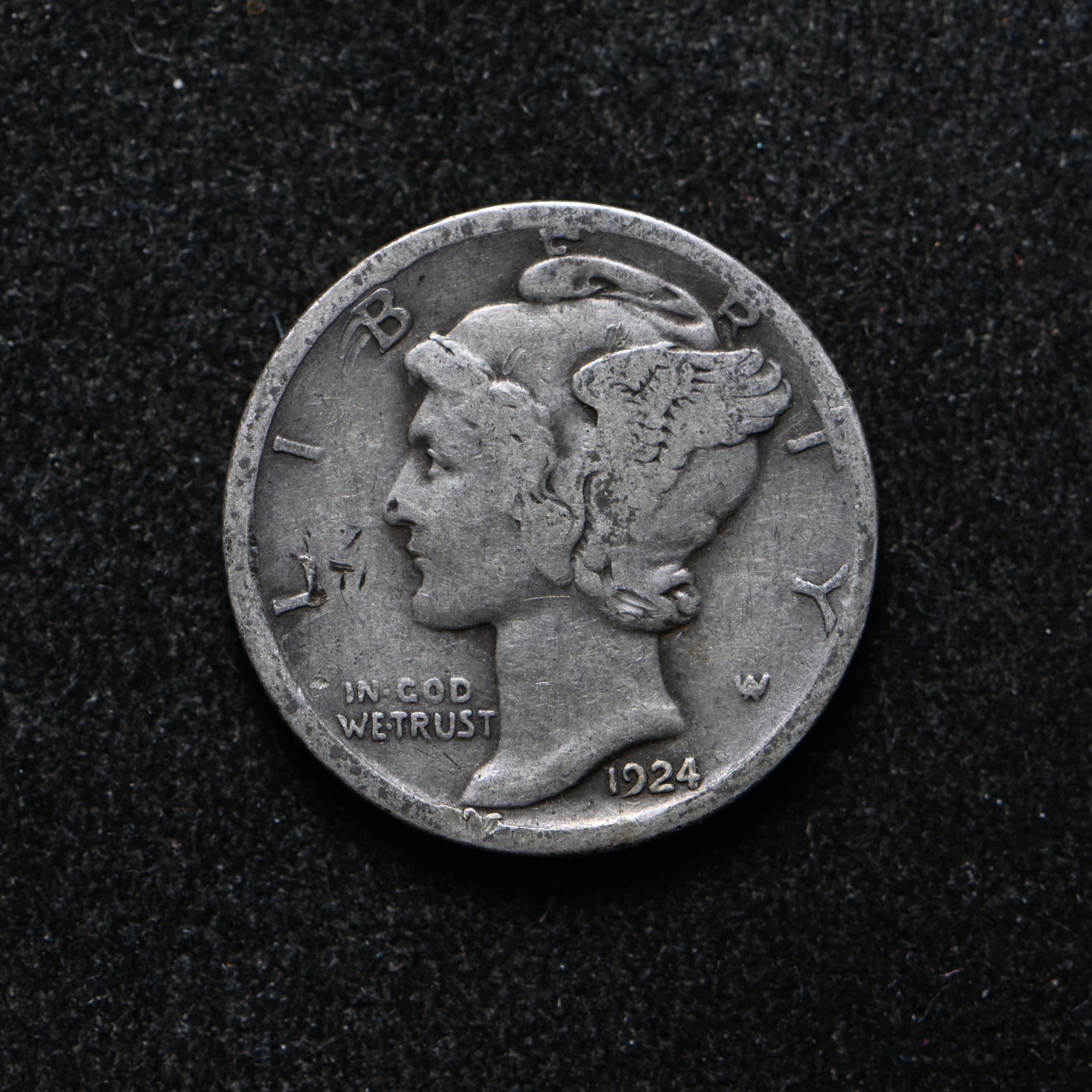 1924-D Mercury Silver Dime (bb19154)