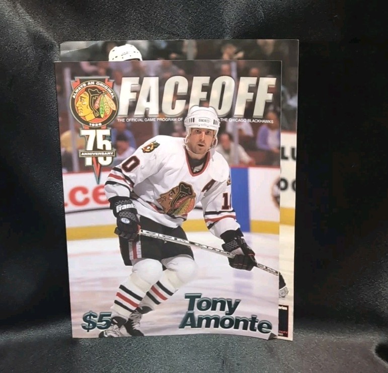 2000 FACE OFF MAGAZINE  And POSTER 75th Edition TONY AMONTE  CHICAGO BLACKHAWKS