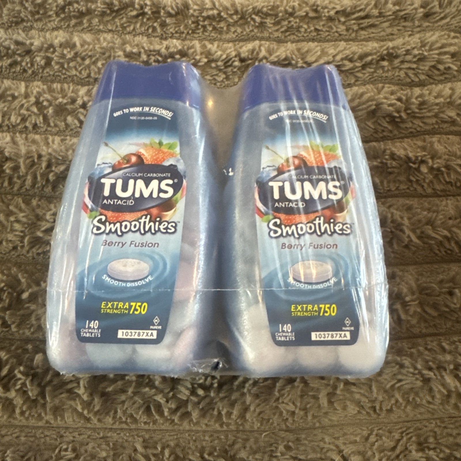 4X TUMS Smoothies Extra Strength Chewable Antacid 140 Ct New! Sealed EXP apr/27