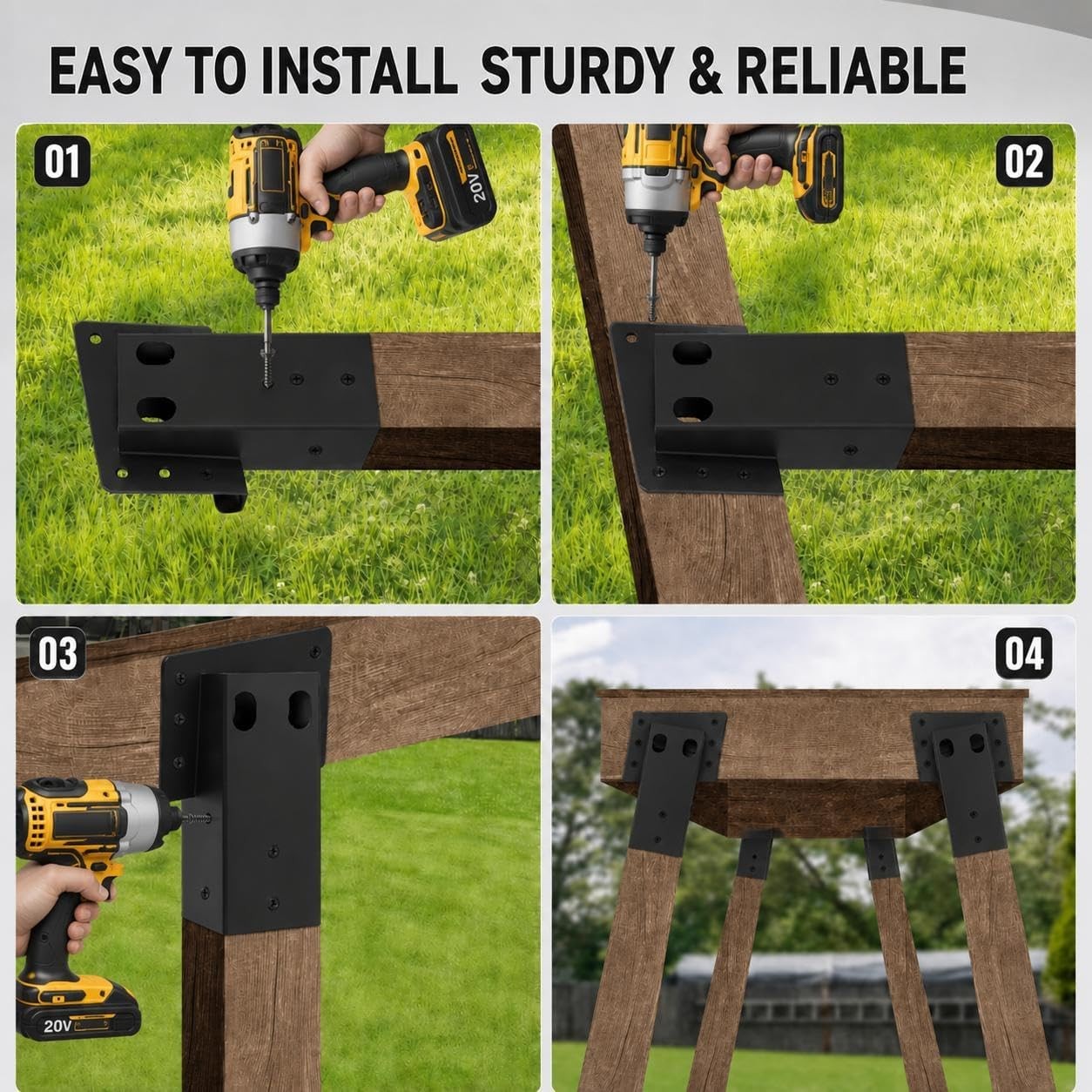 4Pcs 4x4 Compound Angle Brackets Deer Blind Brackets,Outdoor Platform Bracket