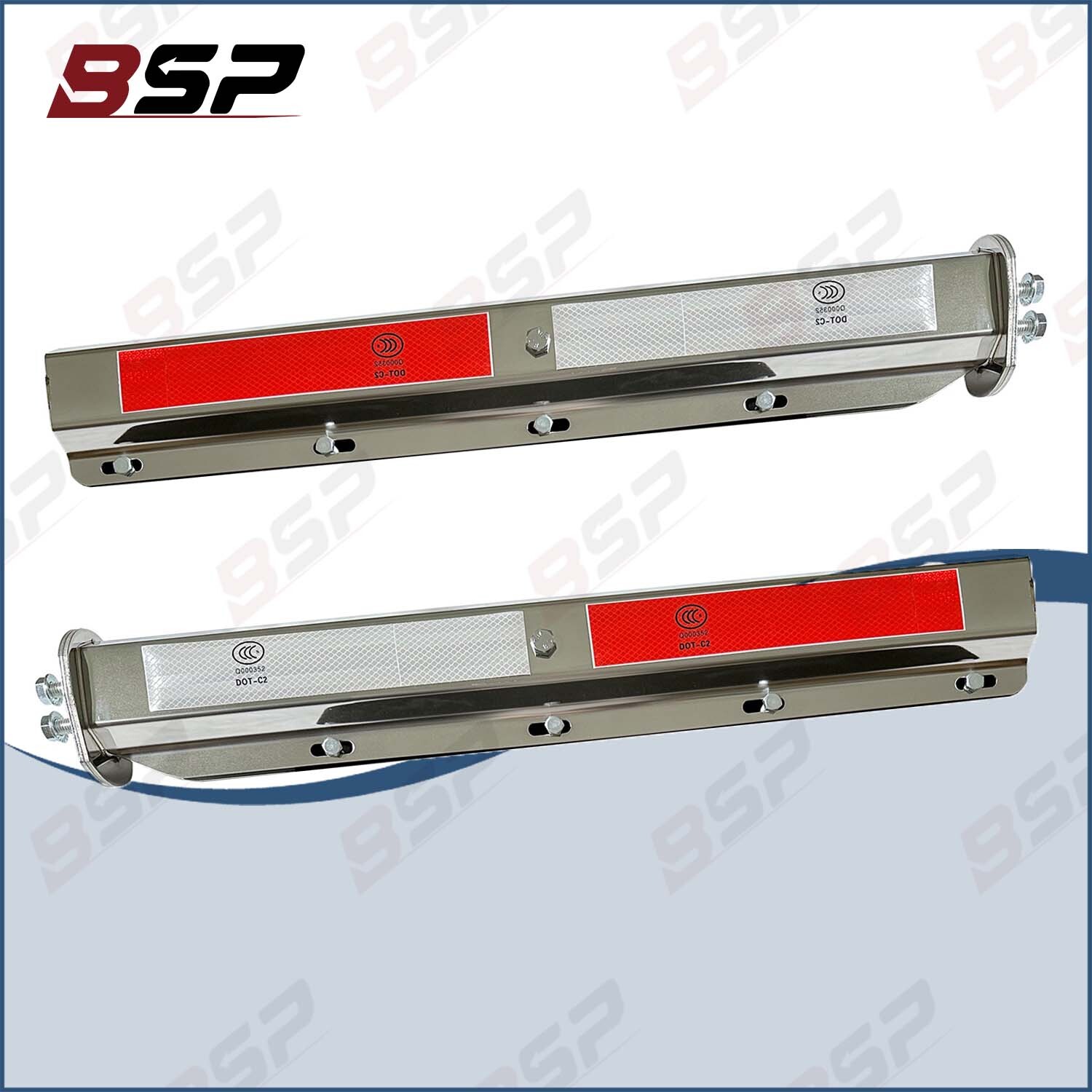 Semi Truck Straight Spring Loaded Mud Flap Hanger Stainless Steel RH & LH 1.125"