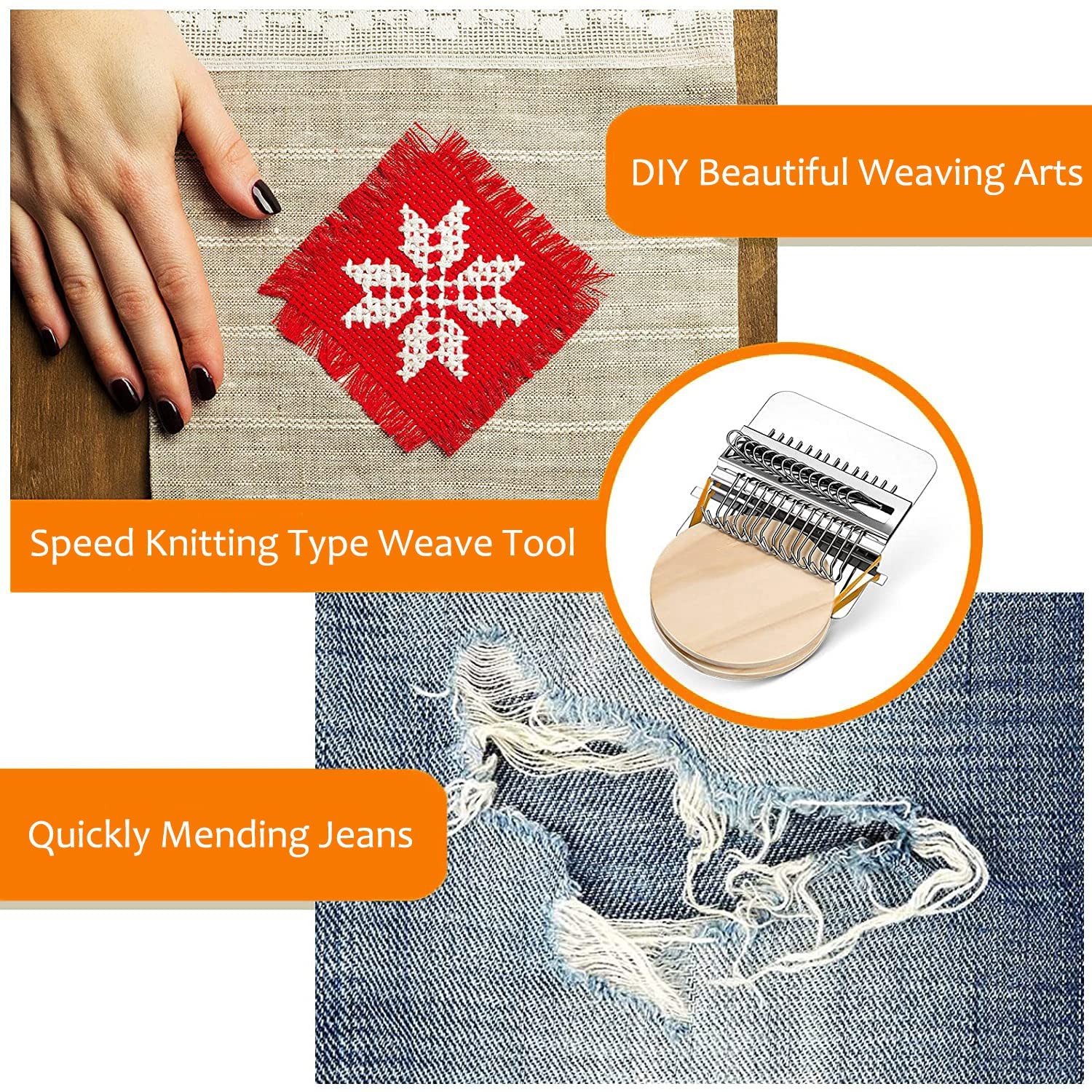 Small Loom Speedweve Type Weave Tool,darning Loom Quickly Mini Mending Conven...