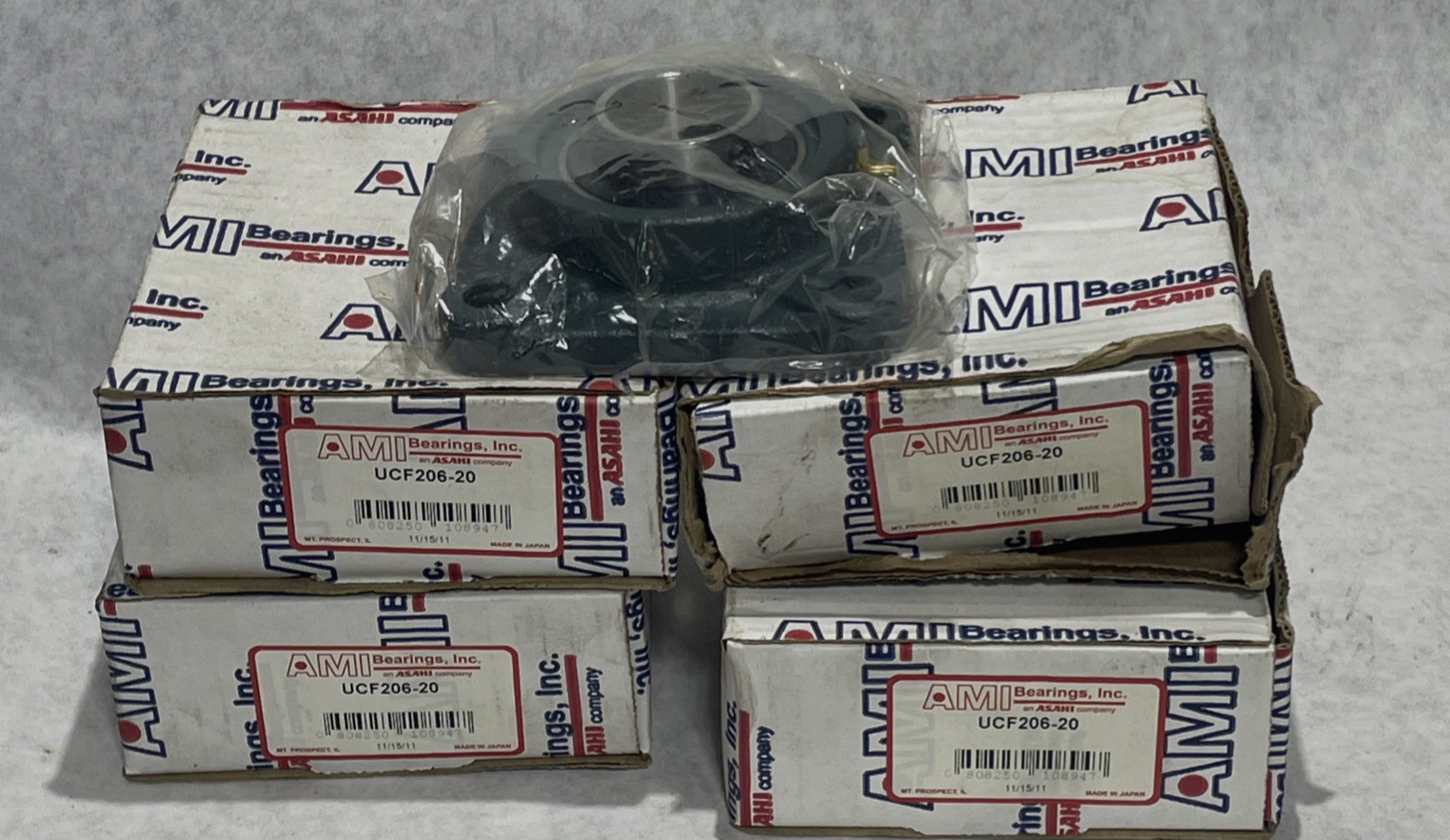 Lot of 4 AMI Bearings UCF206-20 - Premium 1-1/4" Pillow Block Bearing Units