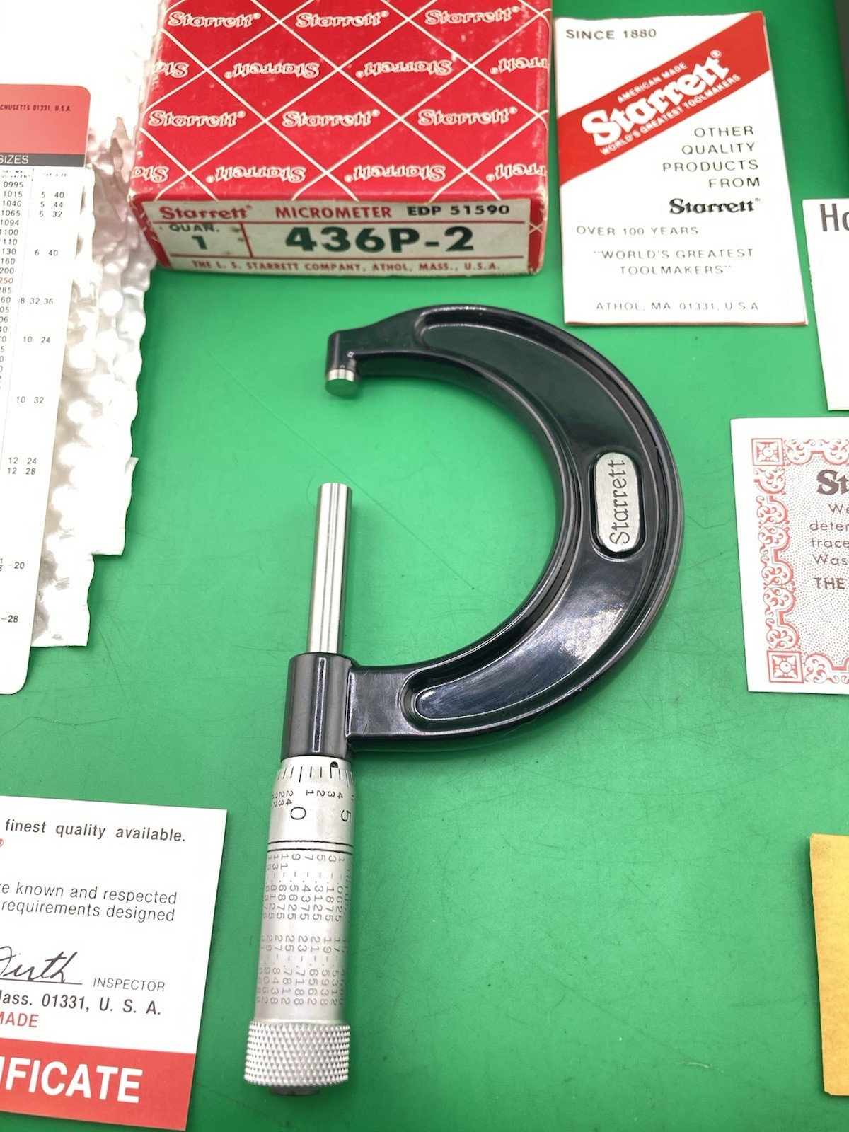 NEW Starrett Micrometer 1-2” N0. 436P 436-P Mint In Box (NOS)