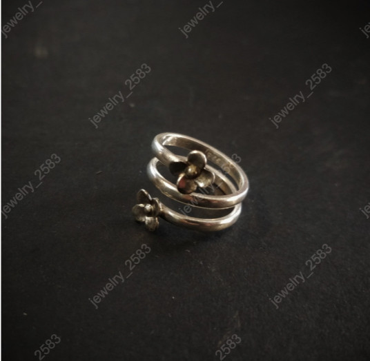 Foot Wear Solid Metal Womens Adjustable Cute Flower Toe Ring 925 Sterling Silver