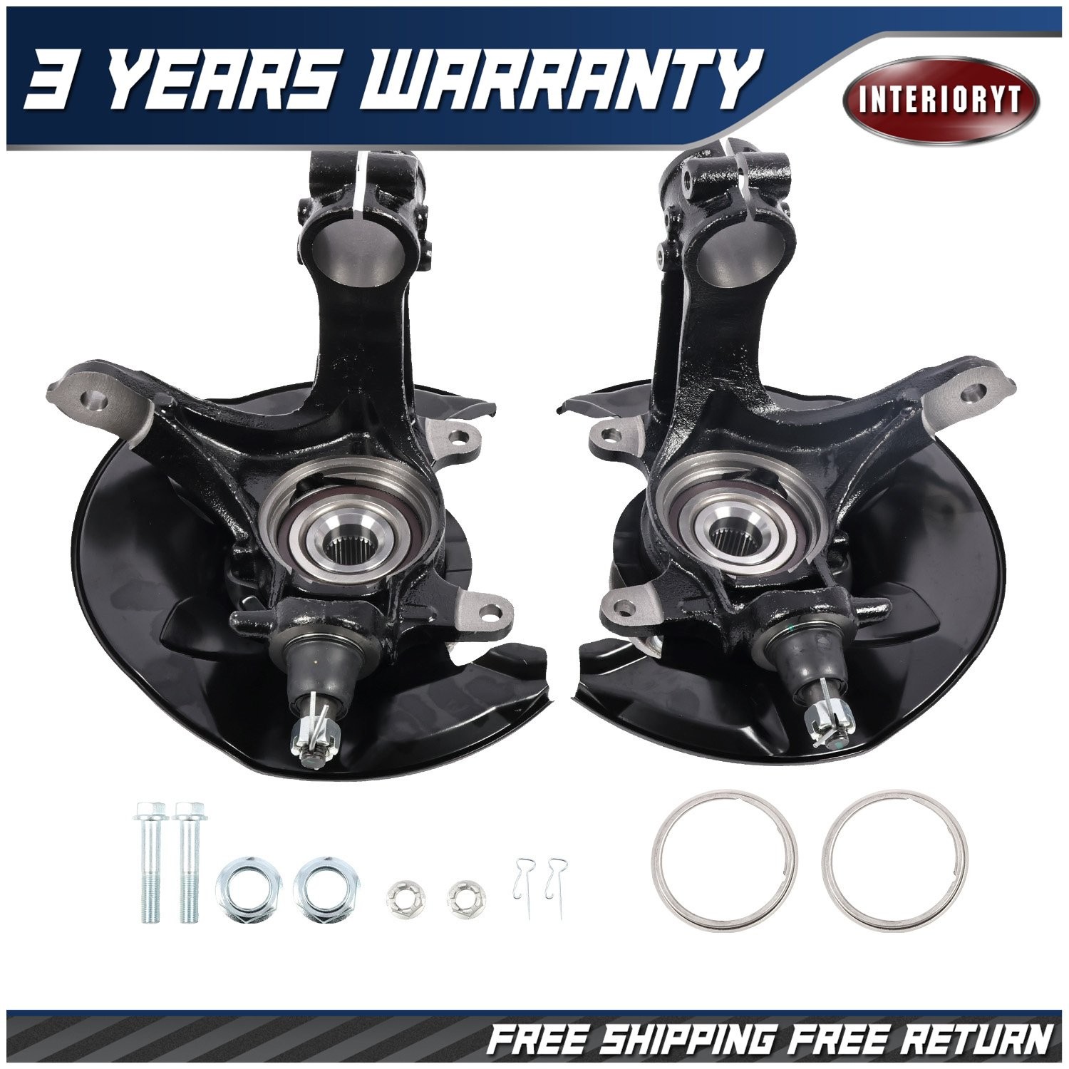 Front LH+RH Steering Knuckle & Wheel Hub Bearing Assembly For HONDA ACCORD 13-15