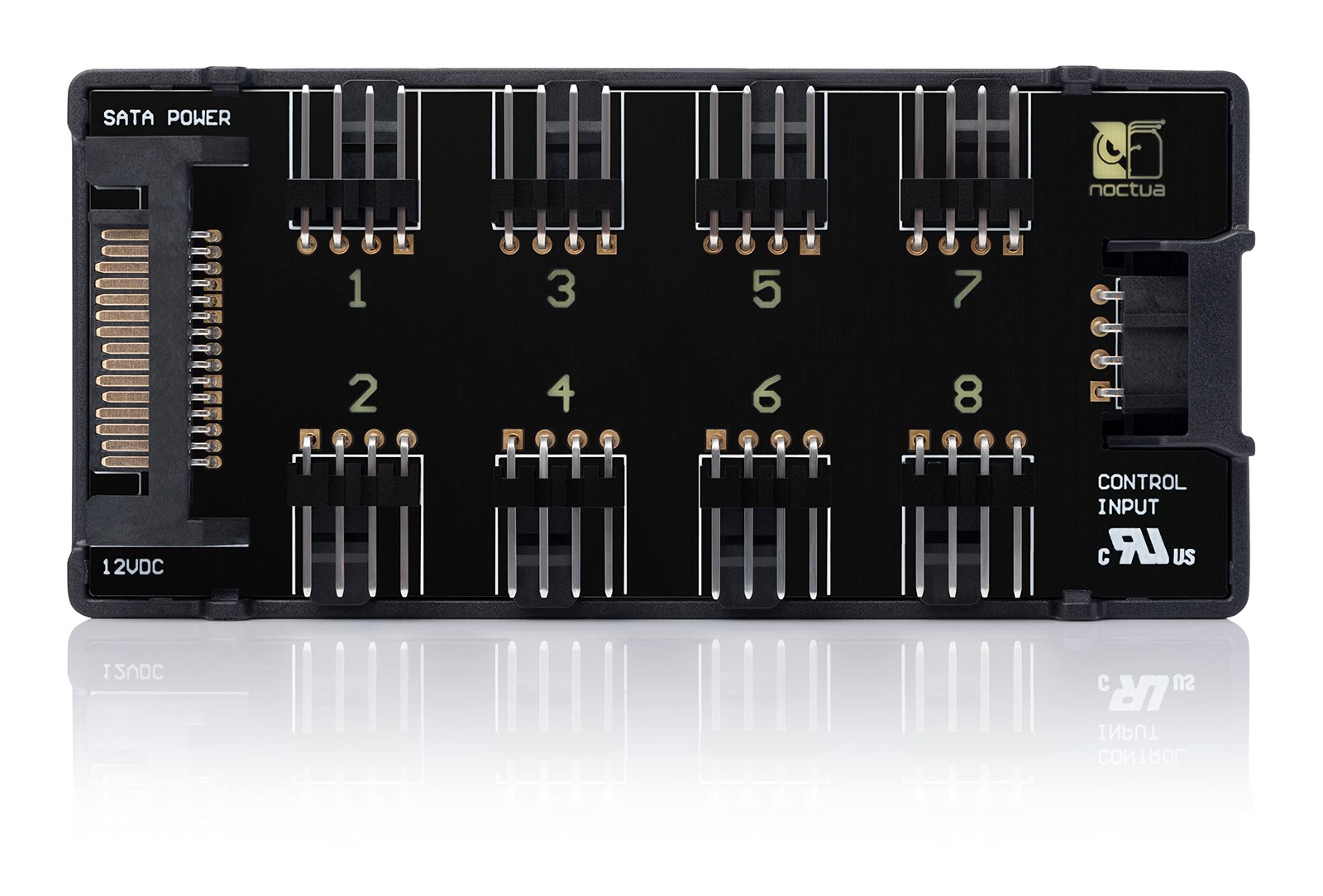 Noctua NA-FH1, 8 Channel Fan Hub for up to Eight 12V or 5V Based 4-pin Black