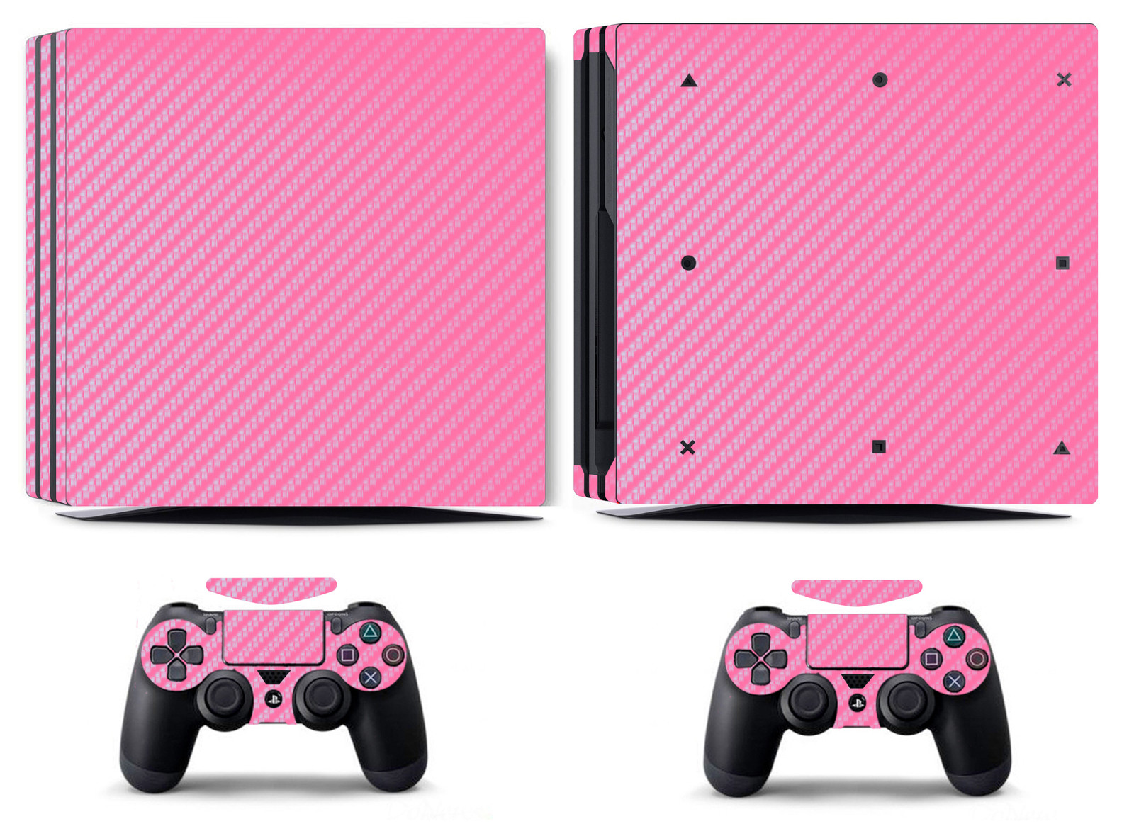 Pink Carbon Fiber Vinyl Skin Sticker Cover for Sony PS4 Pro PlayStation 4 Pro