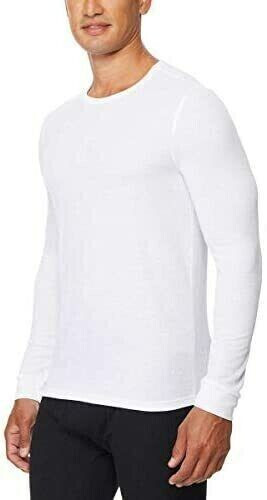 32 DEGREE Men's 2-Pack Lightweight Thermal Baselayer Crew Top, White/Gray, M