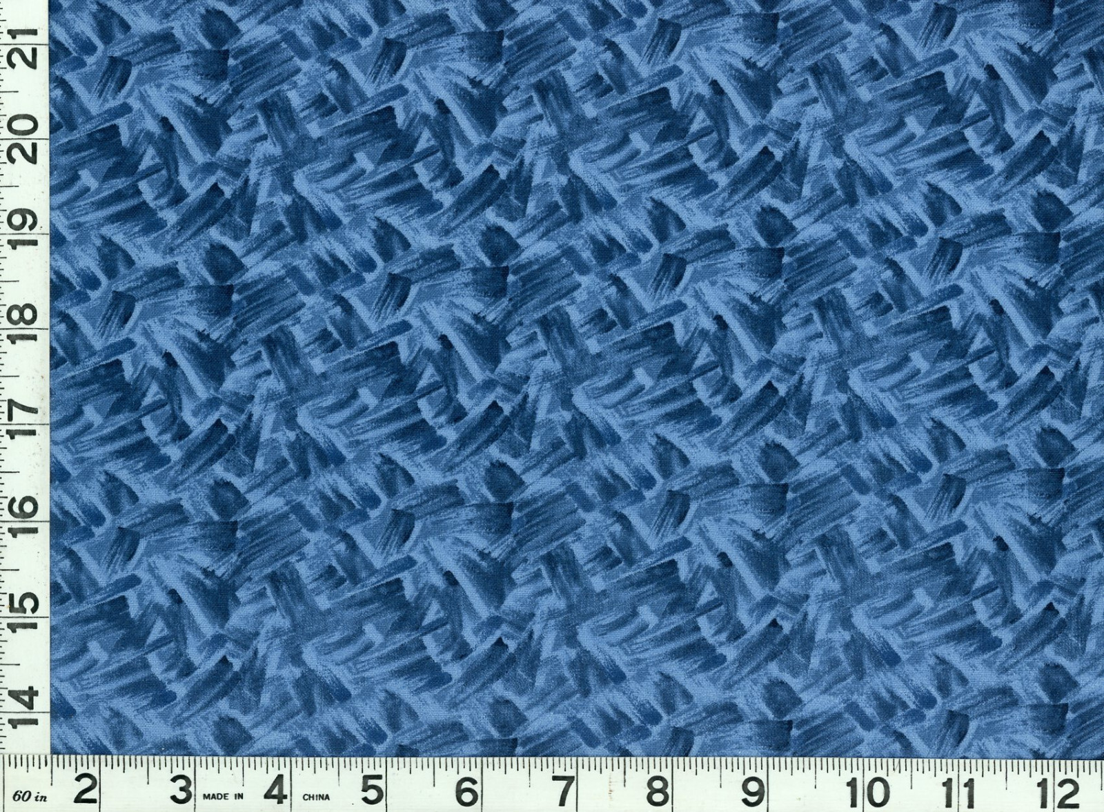 Dark Blue Paint Strokes on Blue Quilting Sewing Fabric by the Yard #685