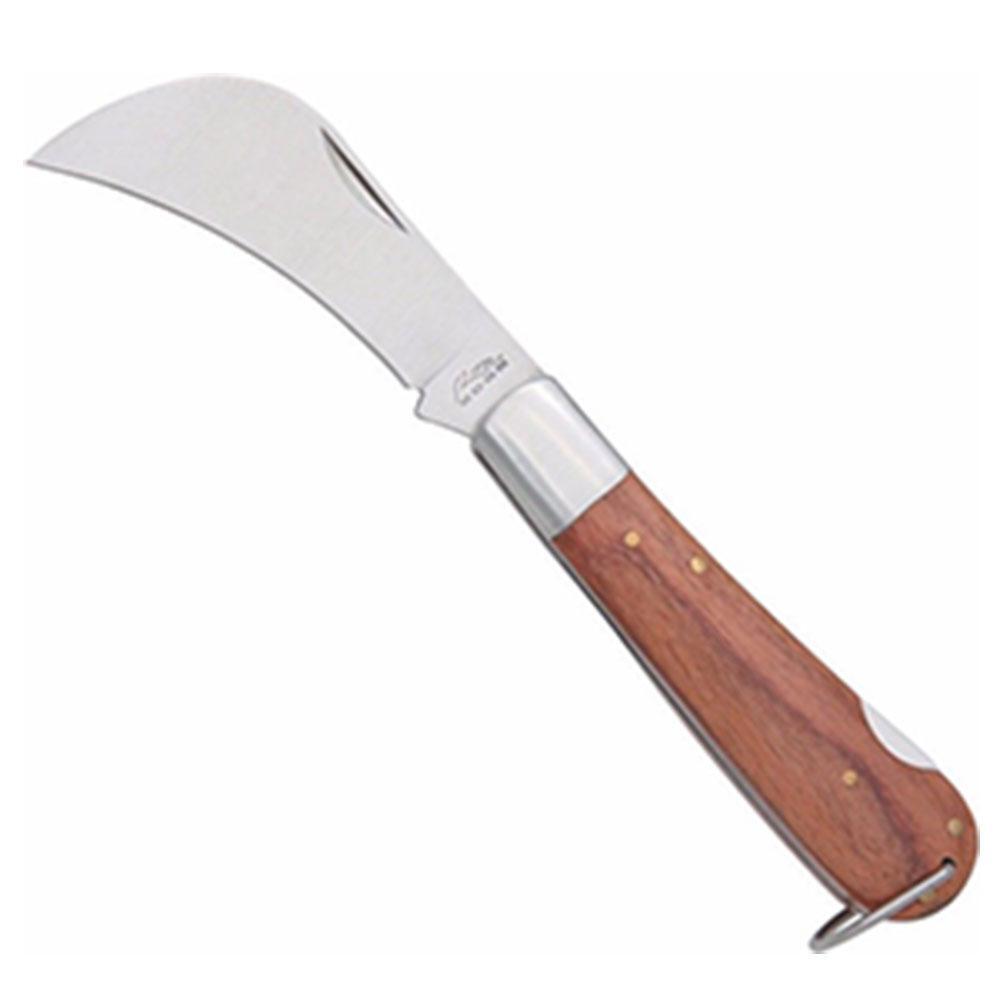 Wood-Handled Folding Boline 7" Stainless Steel Boline Pocket Herb Knife NEW