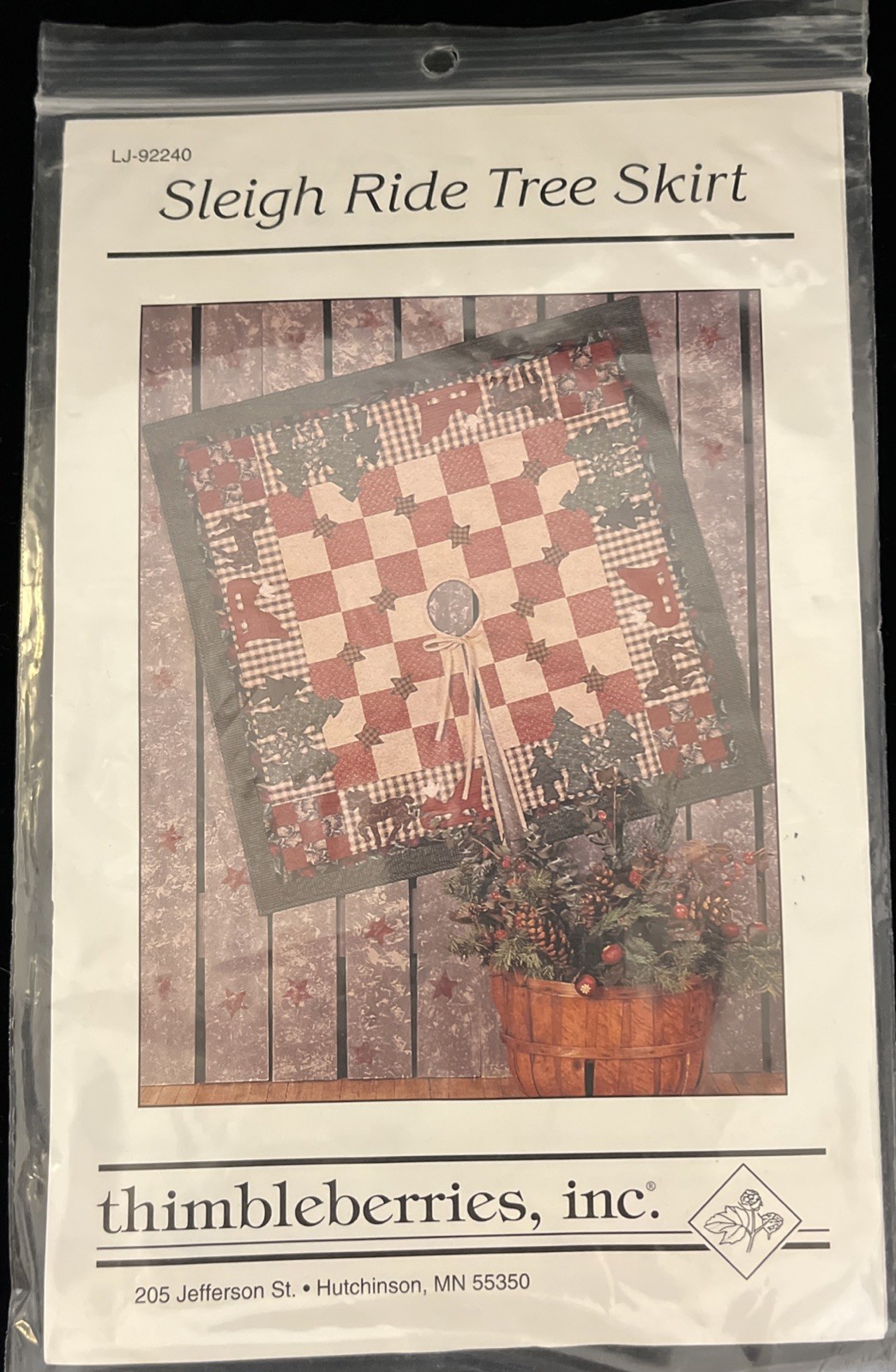 THIMBLEBERRIES, INC. SLEIGH RIDE TREE SKIRT LJ-92240 PATTERN