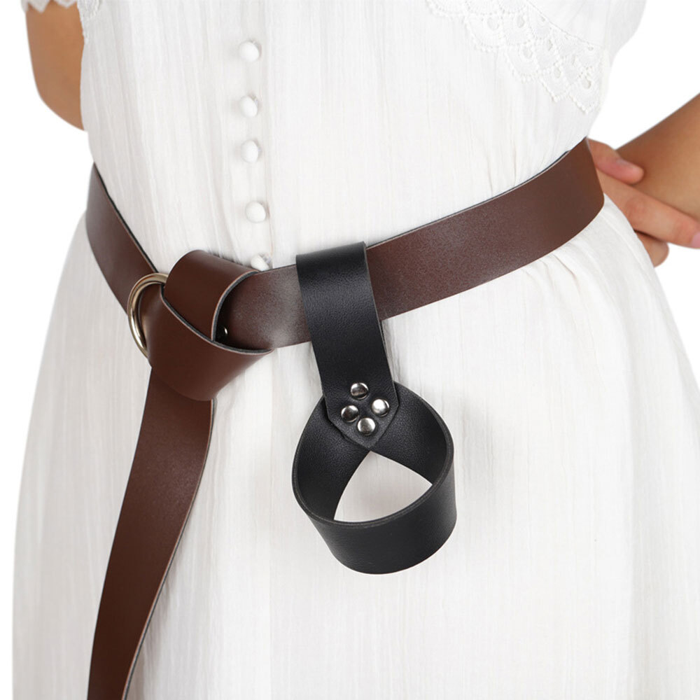 Medieval PU Leather Sword Belt Waist Sheath Scabbard Adult Warrior Costume USA
